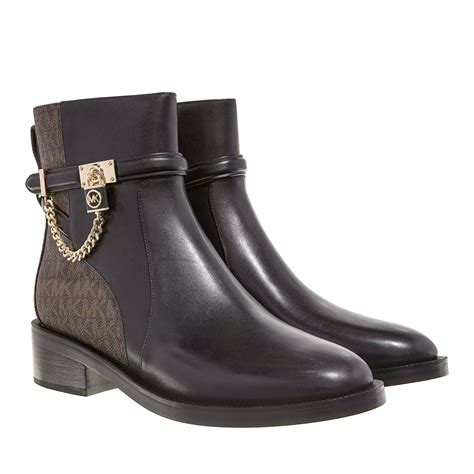 Michael Kors Hamilton Flat Bootie Black Brown 